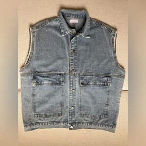 NWOT OAK + FORT Denim Vest in Light Blue OS